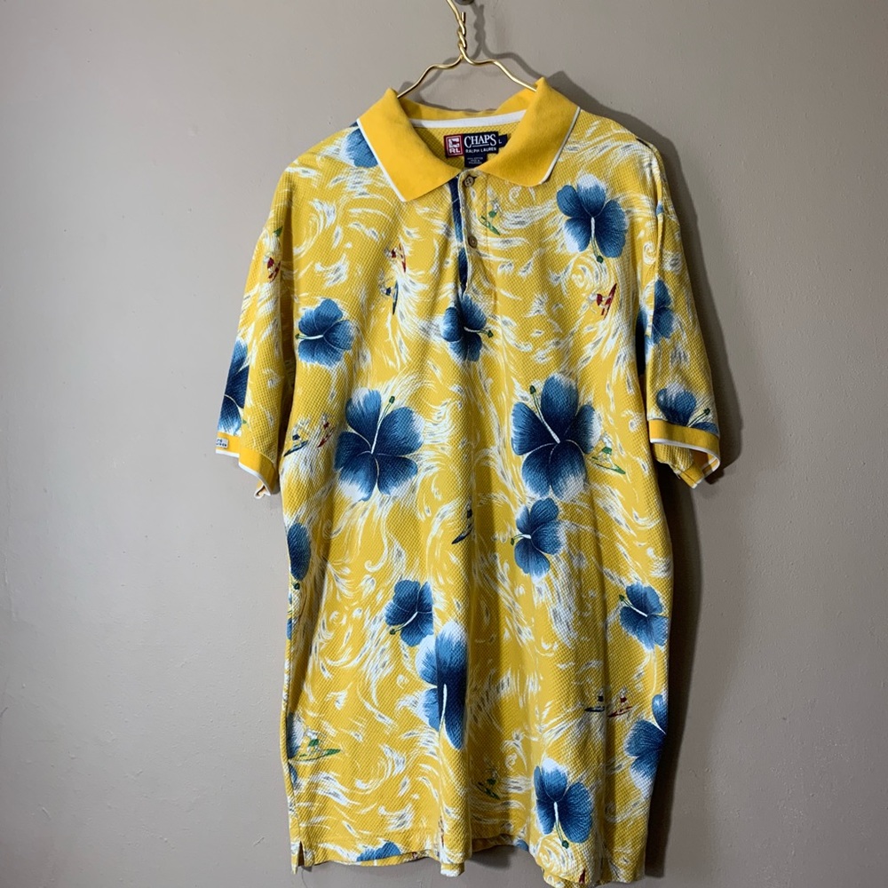 VTG champs Ralph Lauren SZXL yellow tropical polo